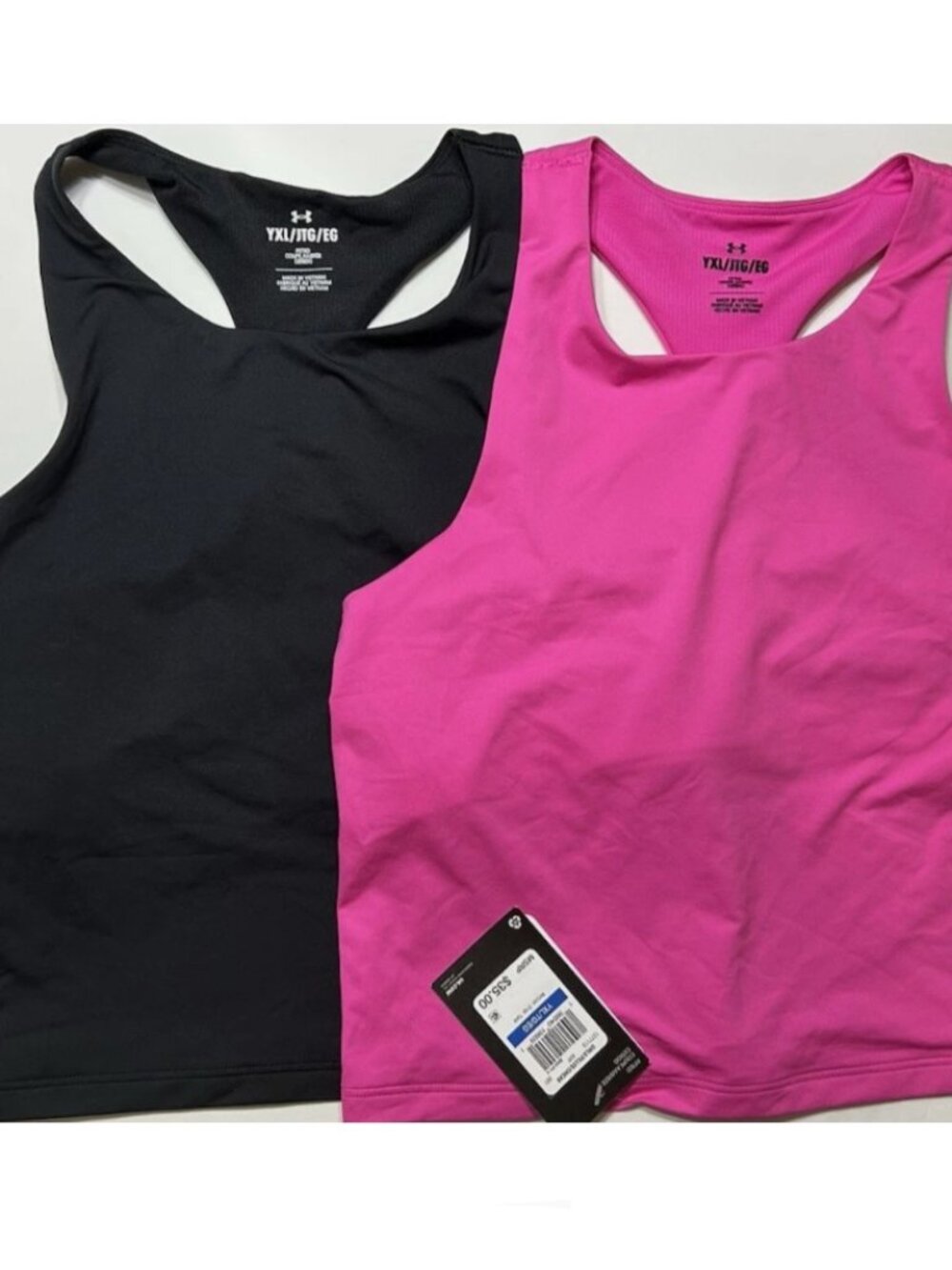Under Armour Top Youth Girl Athletic Sport Tee Shirt Built in Bra UA